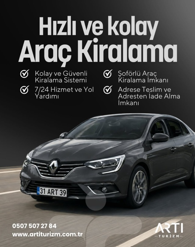 Hatay Araç Kiralama Neden Artı Turizm ile Daha Kolay? Antakya, Defne, Samandağ, Arsuz ve Hatay Havalimanı Araç Kiralama Rehberi